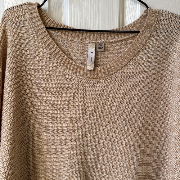 MISIA Oatmeal Neutral Knit Crewneck Sweater XL Petite - Picture 2 of 12